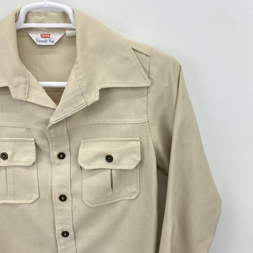 Vintage Levis shirt Mens Medium Panatela 70s Dagger hippy club Safari Disco work - Picture 9 of 13