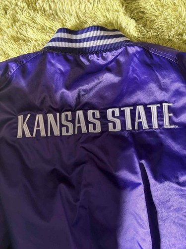 Vintage 90s Nike Kansas State Wildcats Purple Satin Jacket Size 2XL !!!! - Bild 6 von 10