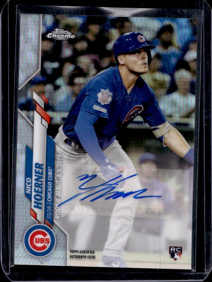 2020 Topps Chrome Update Nico Hoerner Rookie Debut Auto RC Rookie #RDUSA-NH Cubs