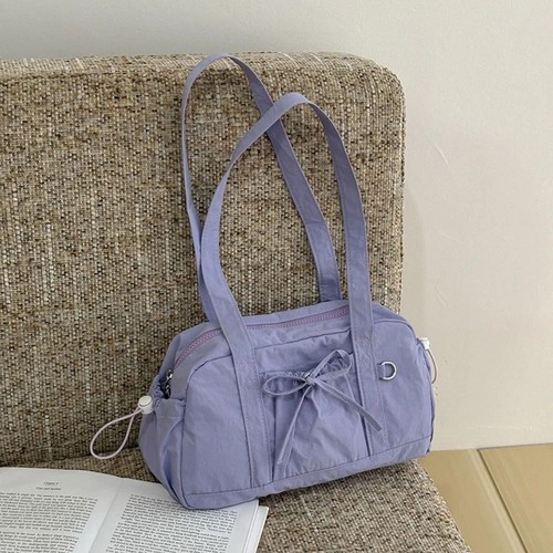 Bow Shoulder Bag Nylon Travel Tote Bag Portable Women Handbag - Picture 8 of 18