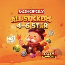 CHEAPEST Monopoly Go Golden Blitz  Stickers 4-6 Star Stickers | Lightning Fast⚡