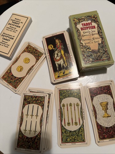 Tarot Egyptien OOP, Dusserre, Grand Jeu de l'Oracle des Dames, Etteilla, Thot - Bild 1 von 10