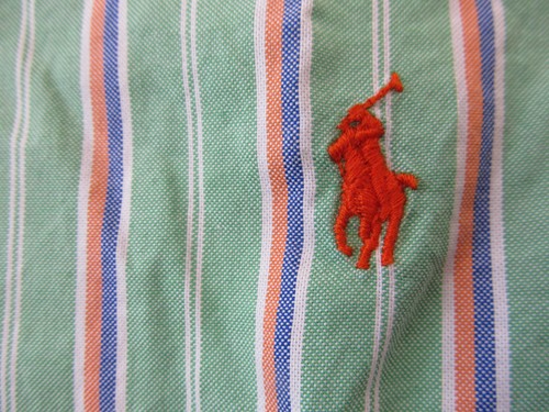 Ralph Lauren Camicia Uomo XL Classica Oxford Business Preppy Y2K Riga Verde - Foto 5 di 11