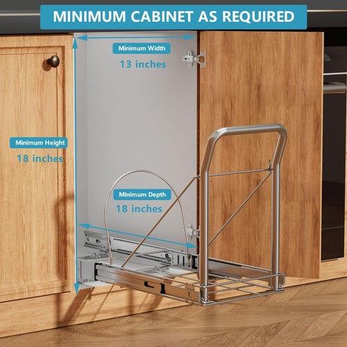 Storvexify Pull Out Trash Can Under Cabinet with Soft Close Slides,Heavy Duty... - Foto 6 di 7