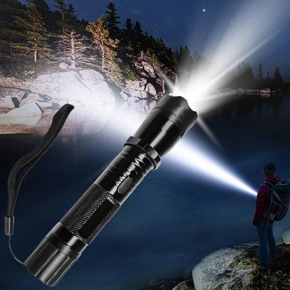 Portable Super Bright Tactical LED Flashlight Rechargeable Work Light - Image 3 of 4