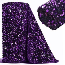 Purple Sequin Fabric 2 Yard  Glitter Sequins for DIY Craft, Party