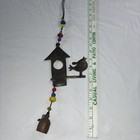 Bird House Wind Chime Mixed Materials Metal Colorful Glass Beads