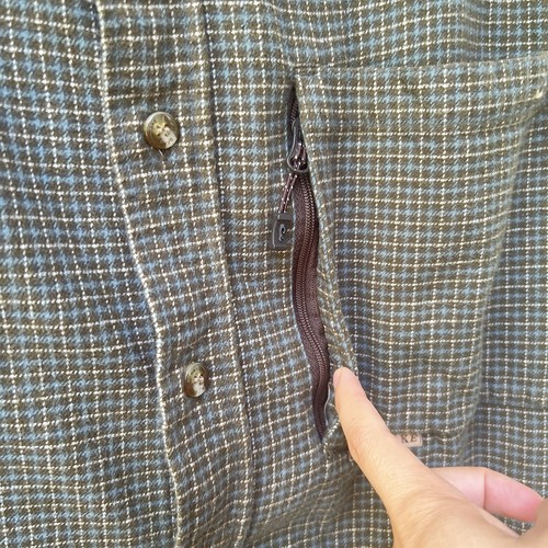 Drake Flannel Shirt Button Up Brown Plaid Twill Men's Size L - Picture 8 of 18