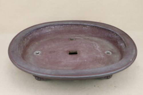 Japanese Bonsai Pot Tokoname HEKISUI 18.3"(46.5cm) Oval Gardening Ceramics - Picture 2 of 4