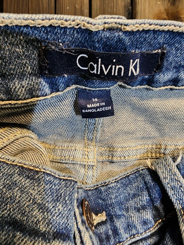 Calvin Klein Damen Jeans Blue Tag Größe 14 (34x28) Mid Rise Bootcut Stretch - Bild 4 von 8