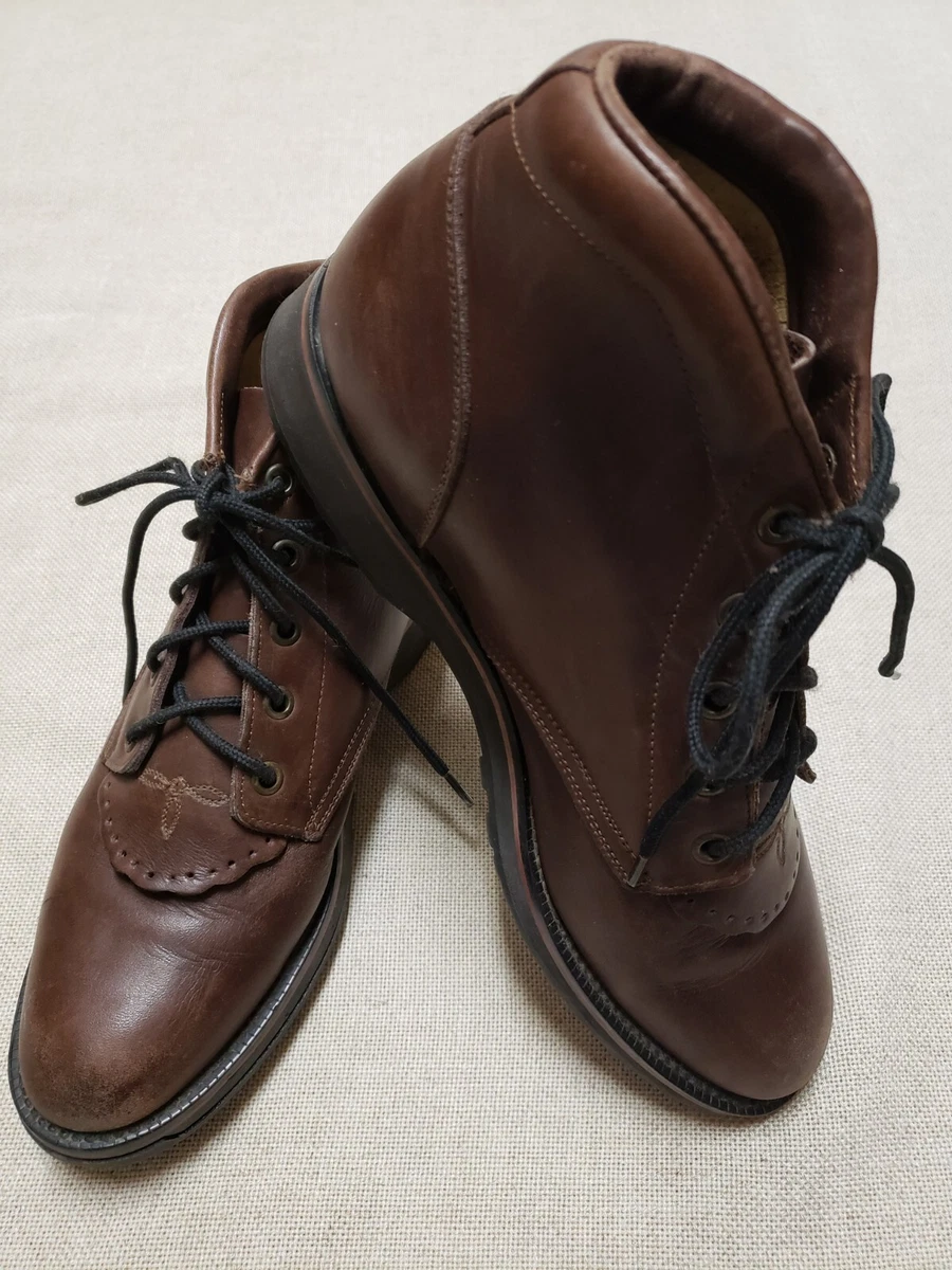 Size 7 B Womens Ankle Boots Tony Lama Brown Leather Western Lace Up Model 7611
