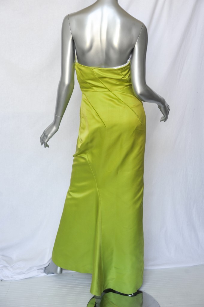 Nina Nina Nina Ricci verde Raso Seta senza Spalline Formale Abito lungo DRESS S 0640b3 Nina Nina Nina Ricci verde Raso Seta senza Spalline Formale Abito lungo DRESS S 0640b3