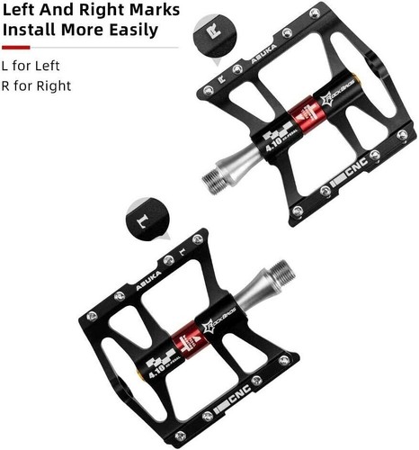 ROCKBROS Pedali Bici 4 Cuscinetti Piattaforma Piatta 9/16" Pedali Lega Alluminio - Foto 6 di 16