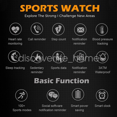 2025 New Blood Pressure Smart Watch Men Military Fitness Tracker Wristwatch USA - Picture 4 of 14