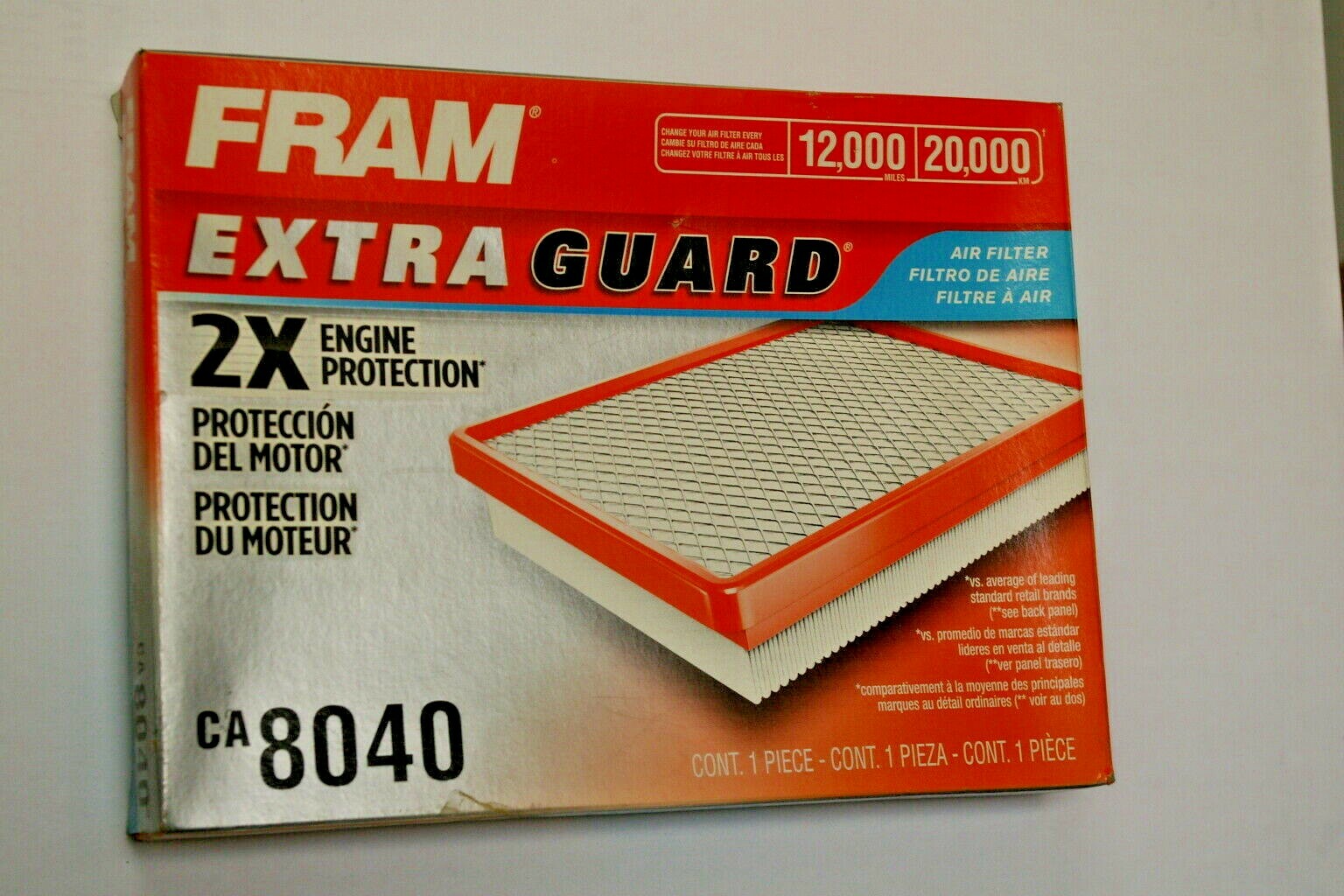 New, FRAM, CA8040, Air Cleaner Filter Element, Replacement Part, Made in Mexico.