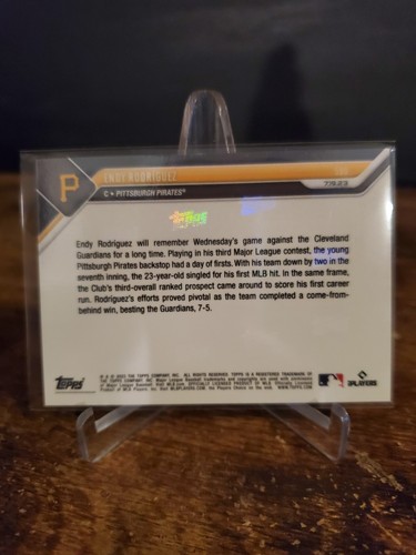 ENDY RODRIGUEZ Rookie Call-Up BLUE Parallel 36/49 Pirates 2023 Topps Now #590 - Picture 2 of 2