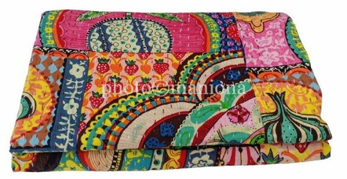 Manta Vintage Patchwork Kantha Edredón Diseño Israel Talla Reina/Rey - Imagen 9 de 12
