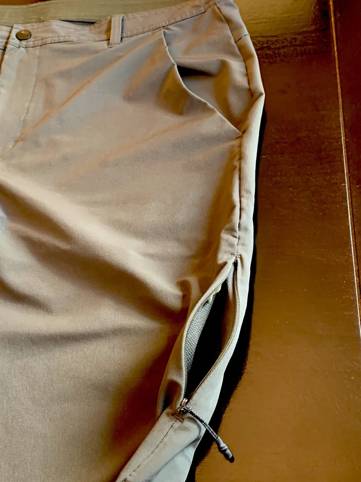 Pantalones chinos Russell Athletic Tech verdes exteriores bolsillos con cremallera para hombre talla L activos Foto 4 de 4