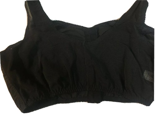 Women Black/ white wire free LACE front closure Bra Undergarment Plus size Sale - Picture 9 of 10