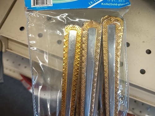 Alpine Cuisine Solingen 18/10 Stainless Set of 6 Gold Plated Vintage Knives New - Picture 16 of 16