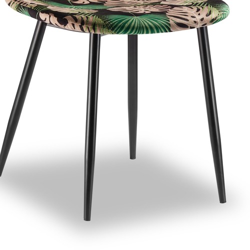 Dining Chairs Set of 2, Tropical Palm Print Pair of Kitchen Chairs, VonHaus - Picture 7 of 8