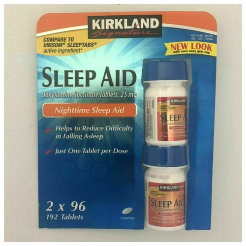 Sleep-Aid 25mg 192 Tablets 2-Pack Kirkland Signature Sleeping Pills Two Bottles - Picture 3 of 3
