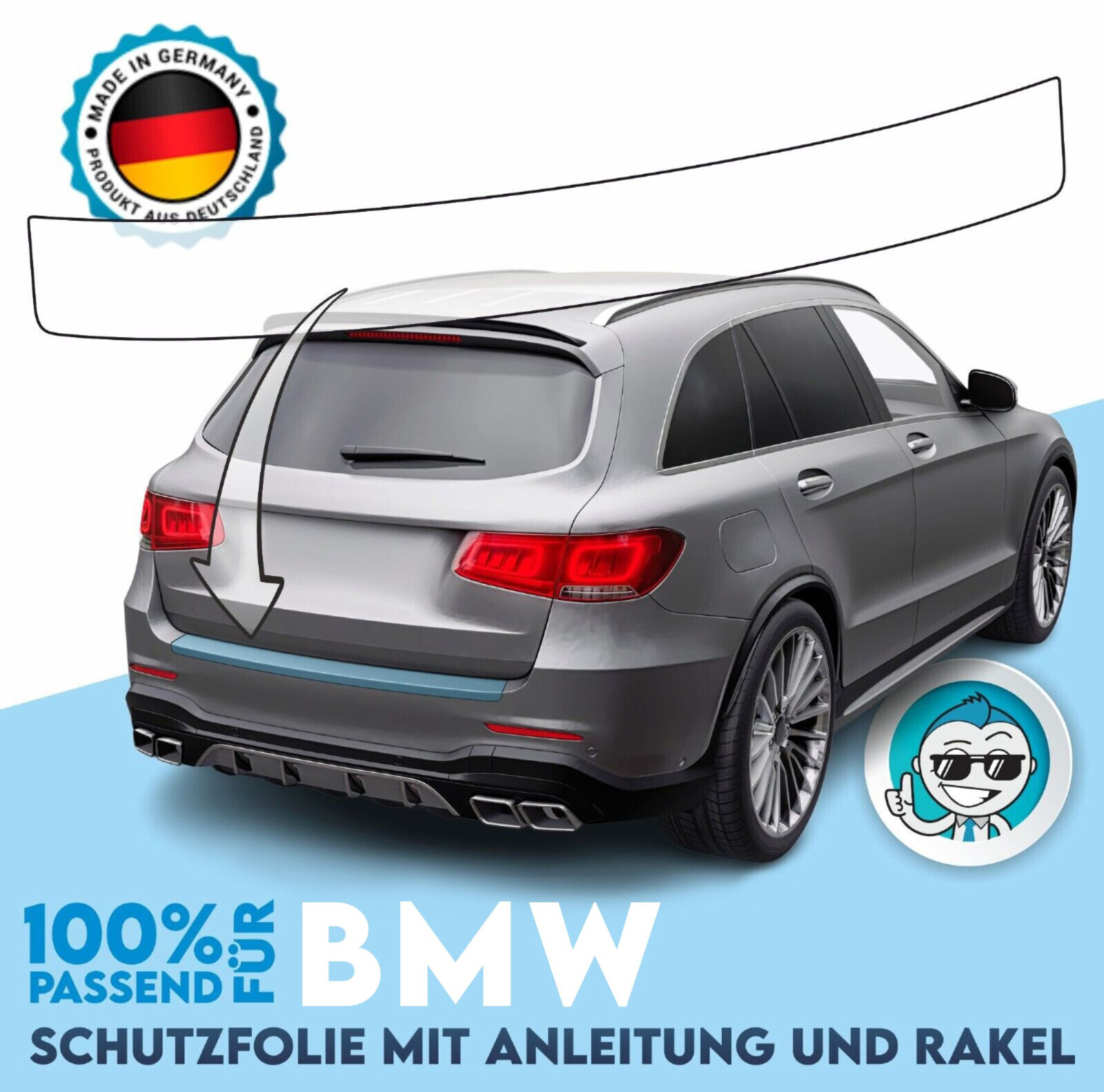 LACKSCHUTZFOLIE für BMW i4 ohne M-Paket, Zubehör Ladekantenschutz  transparent