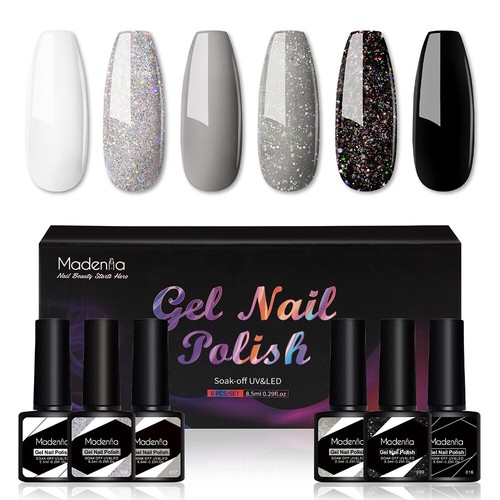 6 Farben UV LED Nagellack Set Gel Nagellack Glitzer Polish Soak-Off Nail Gel - Bild 12 von 18