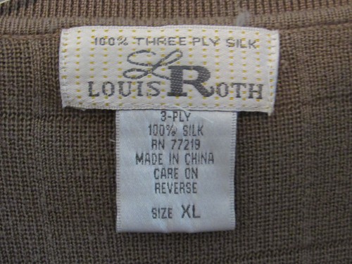 De Colección Louis Roth Suéter Polo 100% Seda Para Hombres Talla XL Bronceado Reuniones de Negocios Informal - Imagen 5 de 5