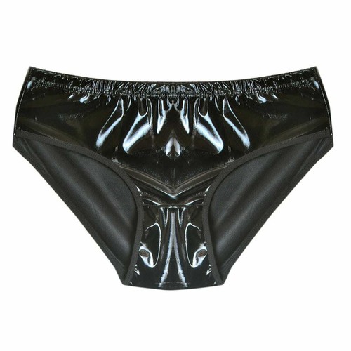 PVC Wet Faux Leather Look Inner Women Knickers Men's Briefs Ladies Hot Panties - Picture 4 of 14