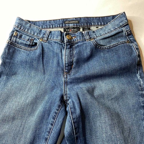 Axcess Stretch Favorite Fit Liz Claiborne Womens Jeans Size 8 Straight Leg Blue - Picture 4 of 9