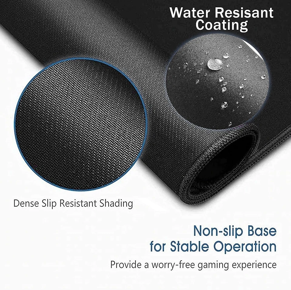 3X Non-Slip Mouse Pad Stitched Edge PC Laptop For Computer PC Gaming Rubber Base - Image 4 of 4