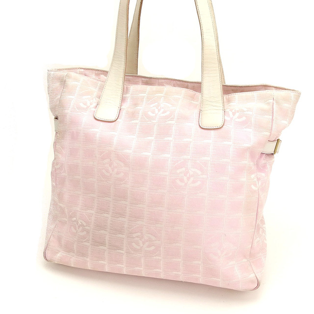 Chanel Tote bag New travel line GM Pink White Woman Authentic Used Y731 Chanel Tote bag New travel line GM Pink White Woman Authentic Used Y731
