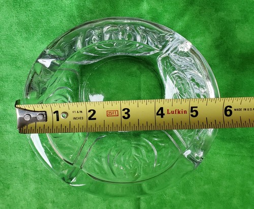 Vintage KIG Indonesia 6" Clear Heavy 4 Slot Ashtray Smoking Room Man Cave - Picture 8 of 10