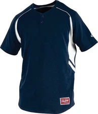 Rawlings 2 Button ROAD Jersey - NAVY  Youth / Adult