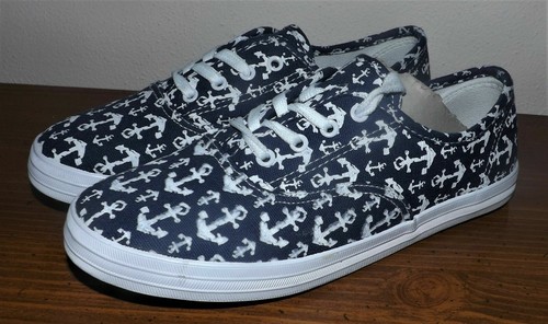 CORAL BAY NAVY LACE-UP ANCHOR BLUE & WHITE SIZE 6 WOMENS NEW SUPER COMFY SHOES - Imagen 4 de 11