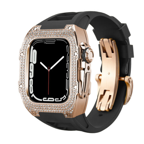 Per Apple Watch Series 7/6/se 44 mm 45 mm custodia cinturino in fibra di carbonio kit mod - Foto 42 di 55