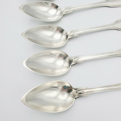 5 French Sterling .950 fine Fiddle Thread Tablespoons c. 1849 Paris Chenailller - Picture 2 of 12