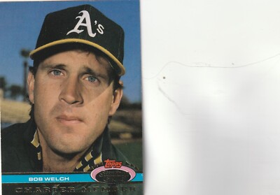 FREE SHIPPING-MINT-1991 Stadium Club Charter Member Bob Welch A'S