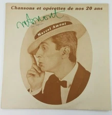 Marcel Amont AUTOGRAPHED Chansons et Operettes de Nos 20 Ans vinyl LP record
