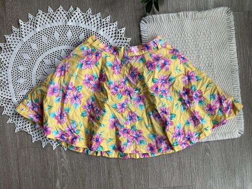 Youth VTG 90’s Girls Nautica A-Line Skirt Size 10 Floral Yellow 100% Cotton - Picture 7 of 7