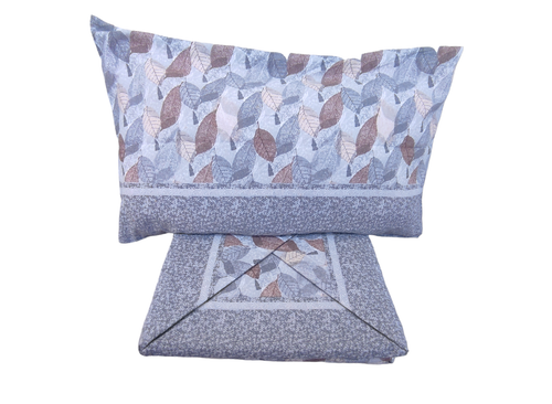 Completo lenzuola matrimoniale singolo flanella antipilling caldo cotone foglia - Foto 4 di 7