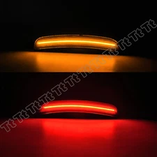 4X Front Rear Bumper Side Marker Lights Lamps LED For Dodge Charger Smoked 15-22