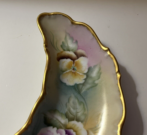 2 Schumann Arzberg Germany Bone Dishes ~ Signed, Hand Painted, Forget-Me-Not - Picture 4 of 16