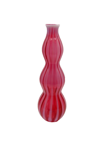 Fenton 12" Cranberry & White Opalescent Striped Decanter - No Topper - Picture 11 of 11