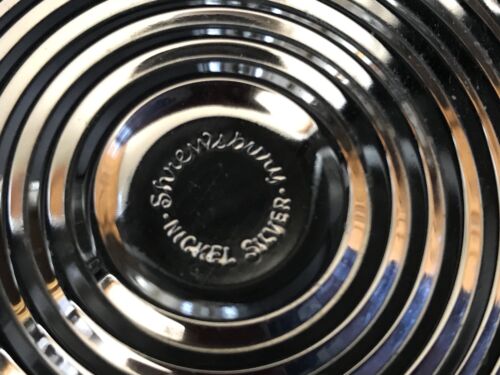 Vintage~Raro~Shrewsbury~Holloware~Nichel Silver portacandele/camino in vetro/paralume - Foto 4 di 6