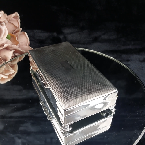 Good Aristocrat Silver Plated Cigarette Box Wood Lined 332g 6x3x2” England 1950s - Video 1 of 1
