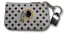 Washington Redskins White Polka Dot Coin Purse