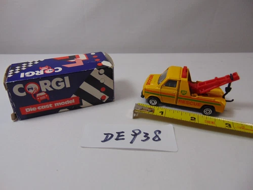 Vintage Corgi Toys Diecast Car NOS IOB 1985 Yellow Ford Wrecker Tow Truck BP