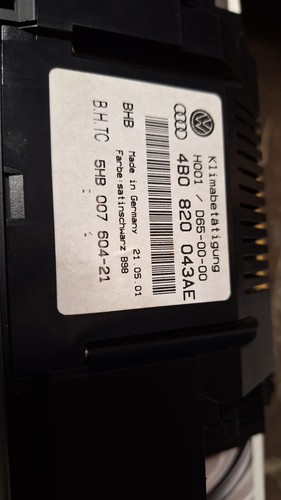 Audi A6 B4 C5 Air con Heater Control Panel 4B0820043AE - Picture 7 of 8